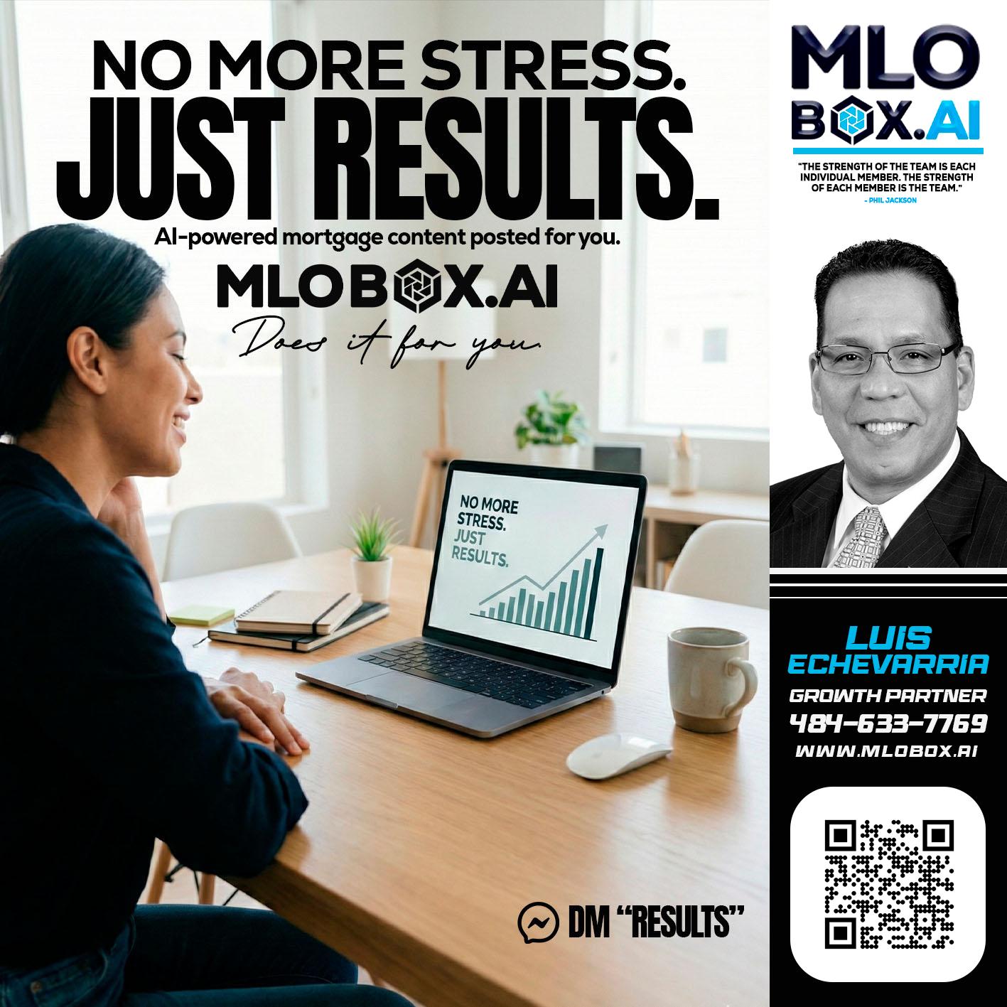 NO MORE STRESS - Luis Echevarria -Broker/Senior Mortgage Advisor