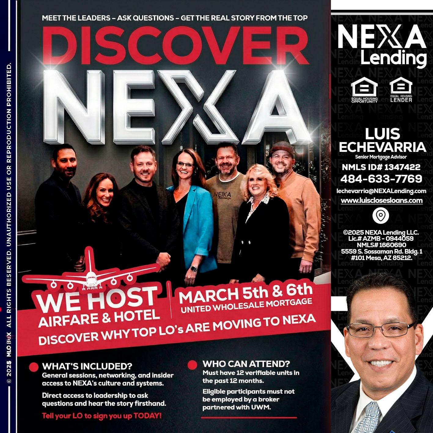 DISCOVER NEXA - Luis Echevarria -Broker/Senior Mortgage Advisor