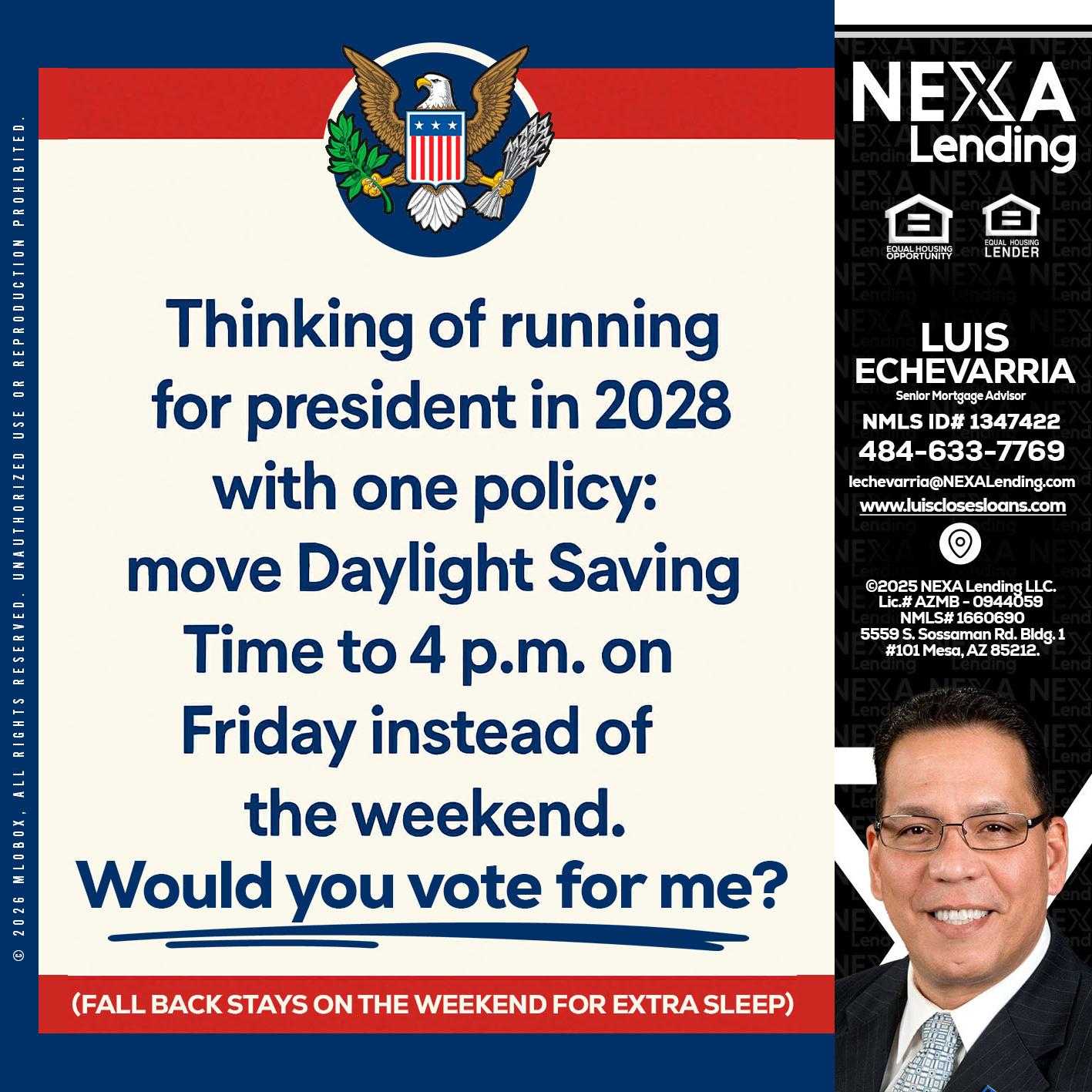 THINKING OF RUNING - Luis Echevarria -Broker/Senior Mortgage Advisor