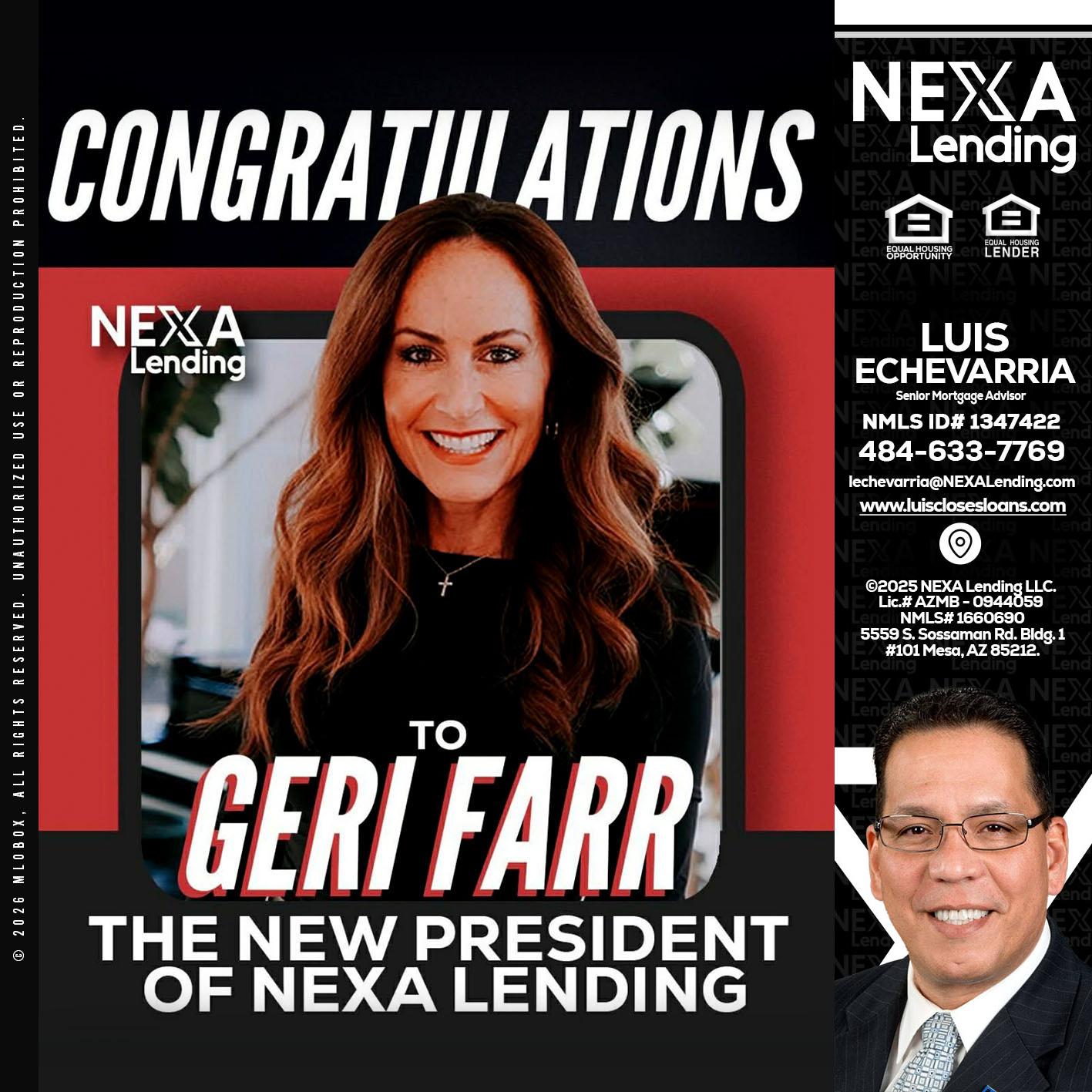 CONGRATULATIONS - Luis Echevarria -Broker/Senior Mortgage Advisor