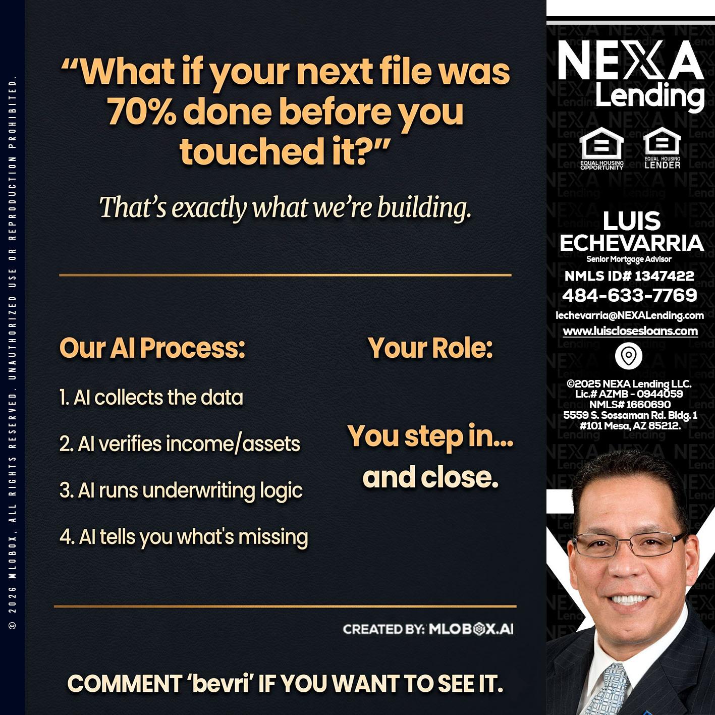 WHAT IF YOUR - Luis Echevarria -Broker/Senior Mortgage Advisor