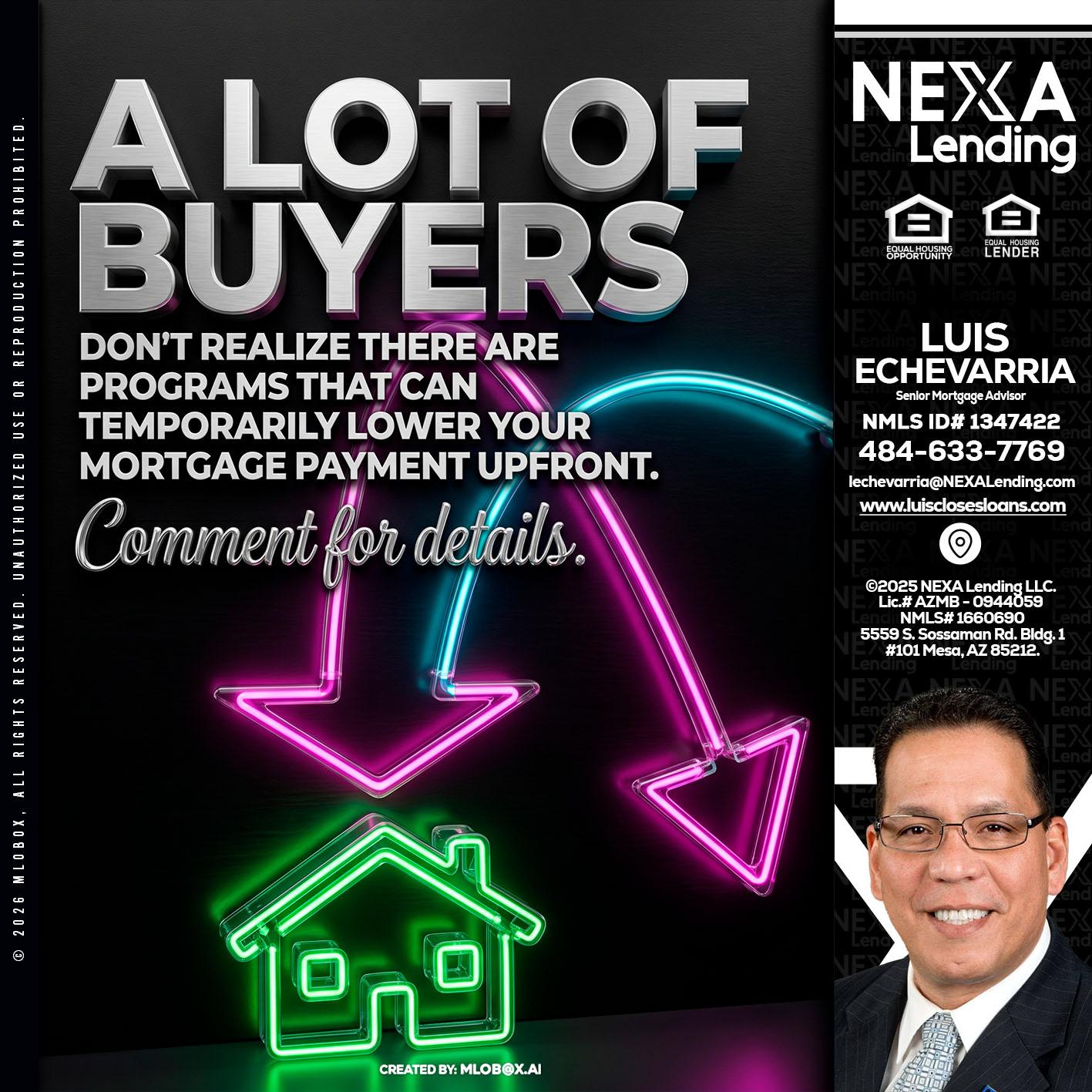 A LOT OF BUYERS - Luis Echevarria -Broker/Senior Mortgage Advisor
