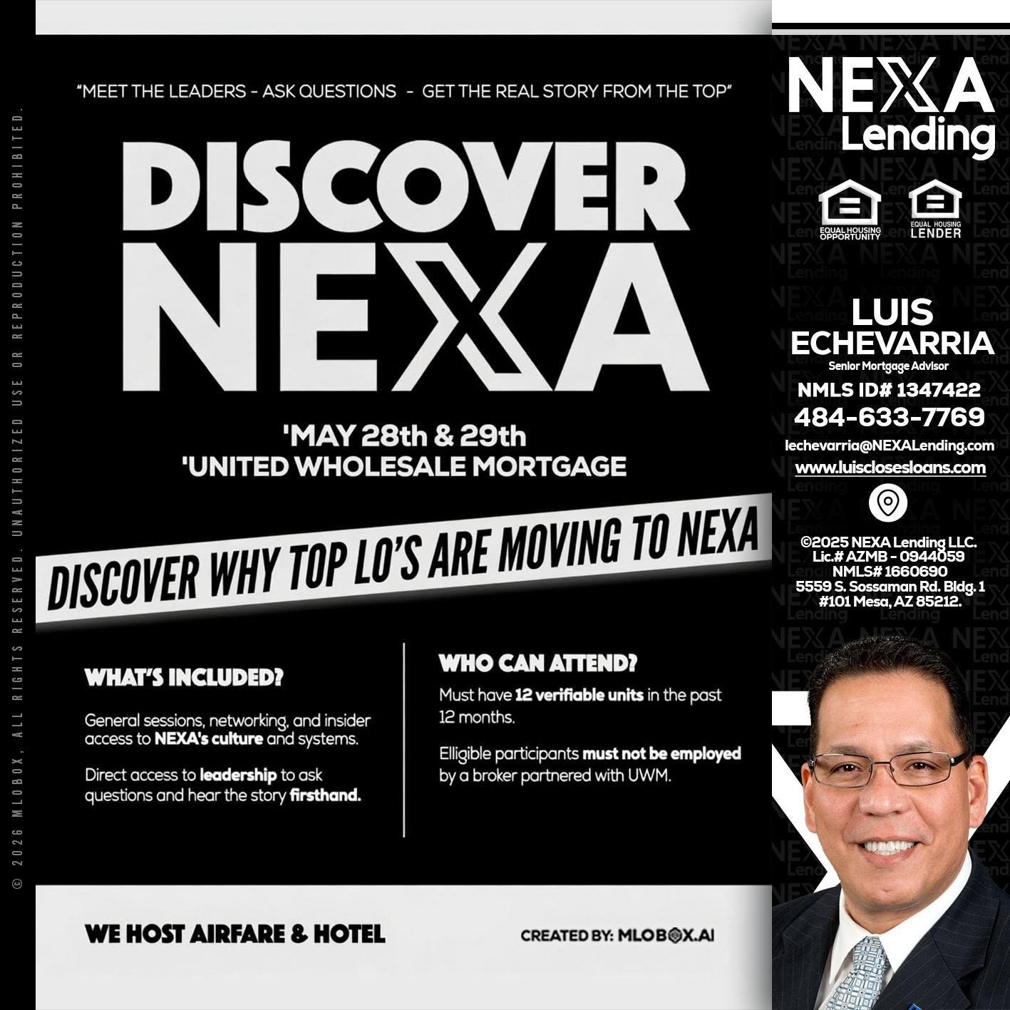 DISCOVER NEXA - Luis Echevarria -Broker/Senior Mortgage Advisor