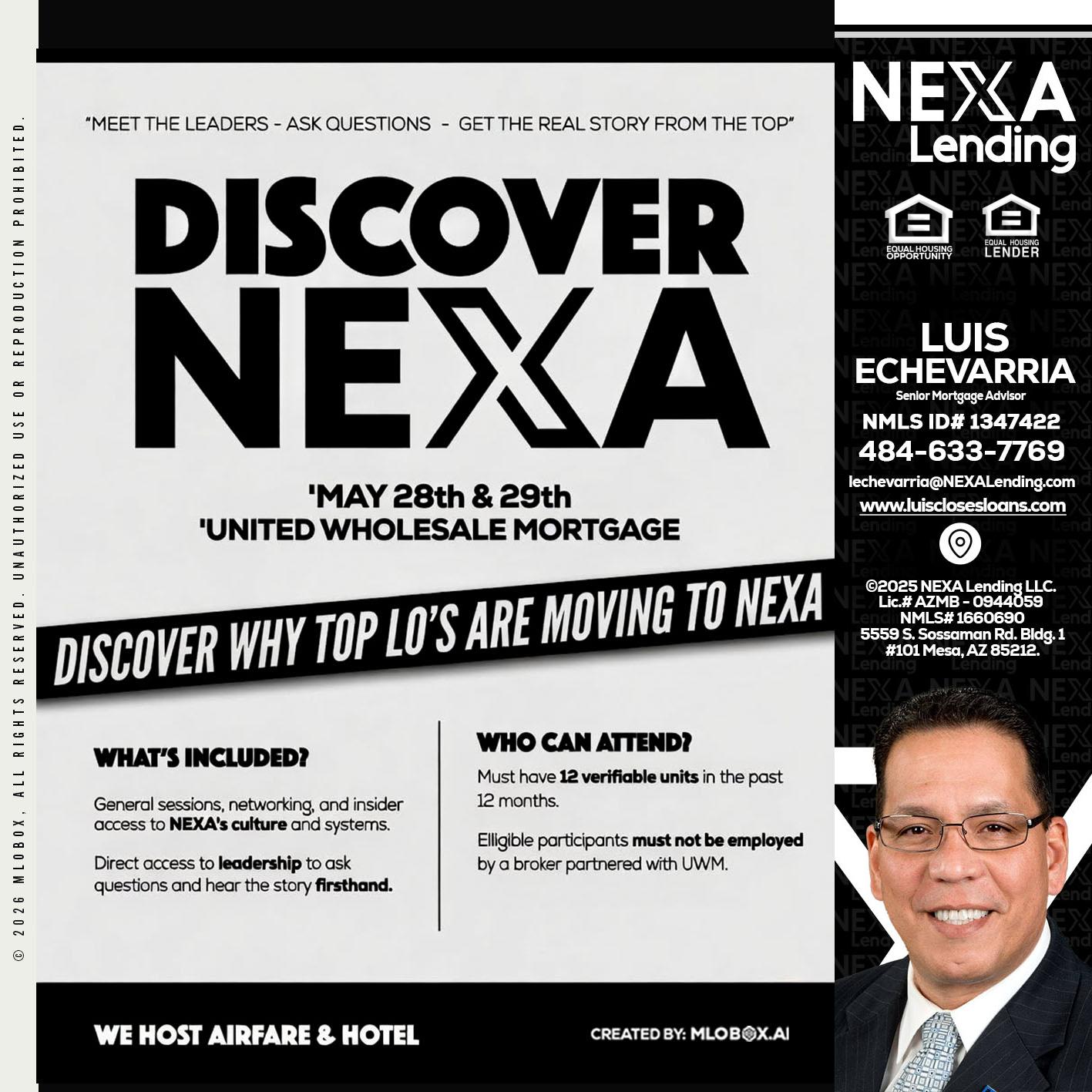 DISCOVER NEXA - Luis Echevarria -Broker/Senior Mortgage Advisor