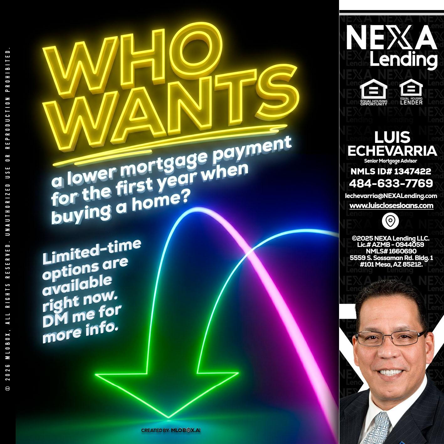 WHO WANTS - Luis Echevarria -Broker/Senior Mortgage Advisor