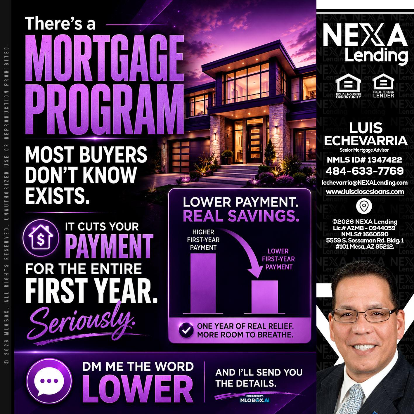 MORTGAGE PROGRAM - Luis Echevarria -Broker/Senior Mortgage Advisor
