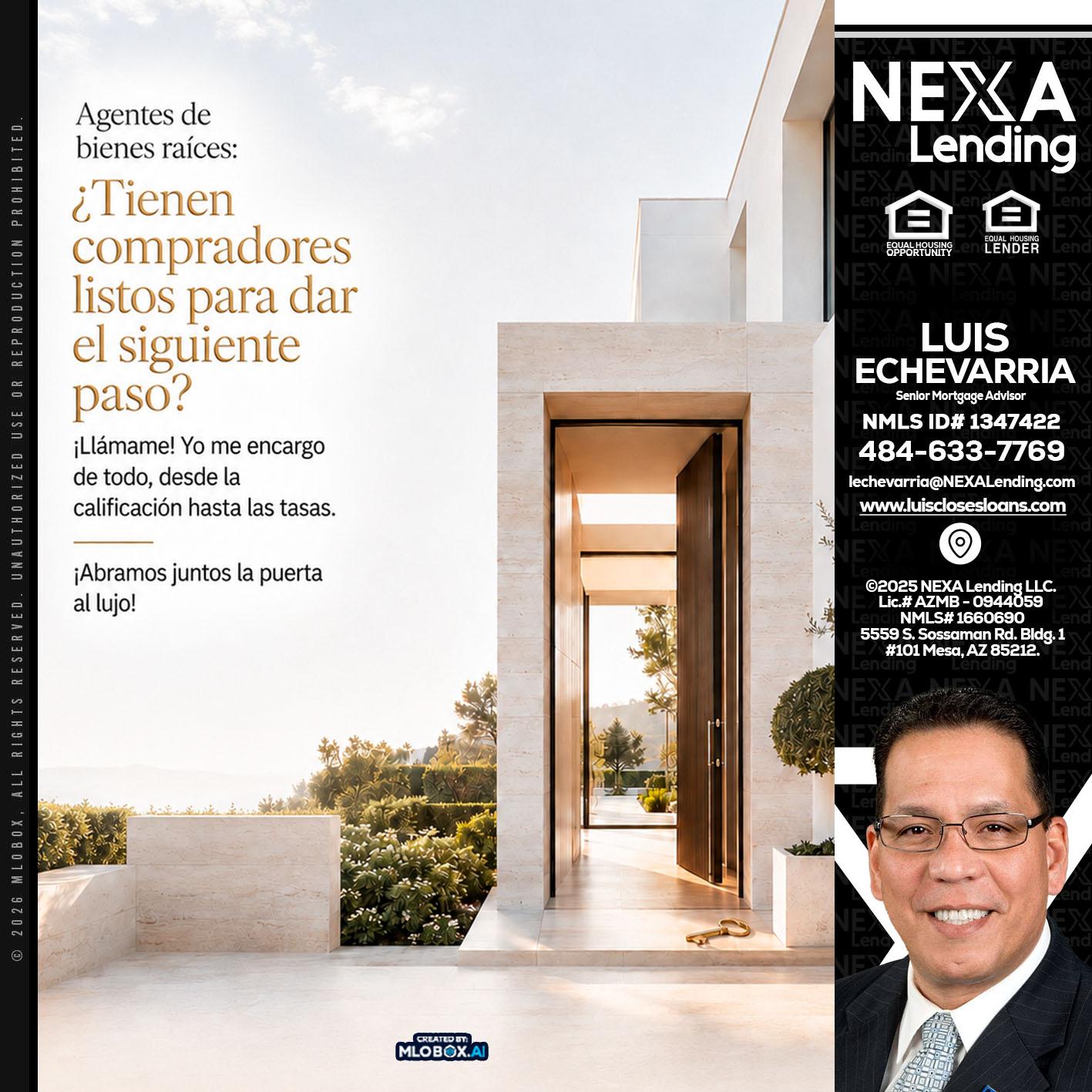 agentes de bienes raíces - Luis Echevarria -Broker/Senior Mortgage Advisor