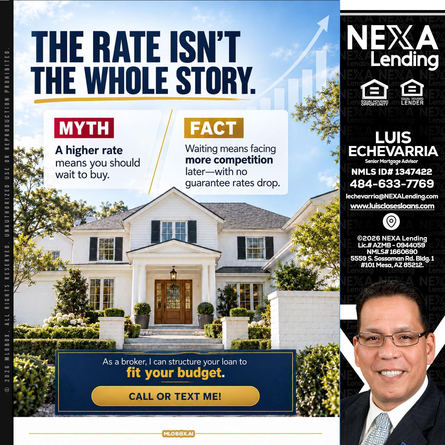 THE RATE ISNT - Luis Echevarria -Broker/Senior Mortgage Advisor