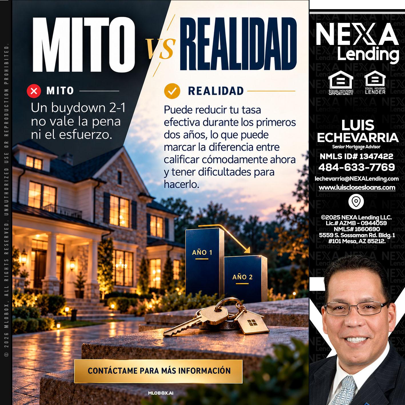 MITO VS REALIDAD - Luis Echevarria -Broker/Senior Mortgage Advisor